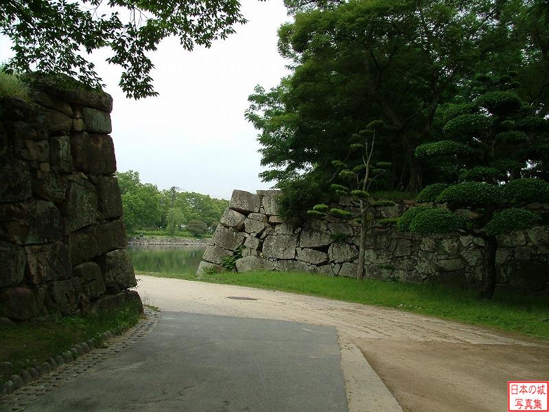 広島城 中御門跡 中御門の石垣