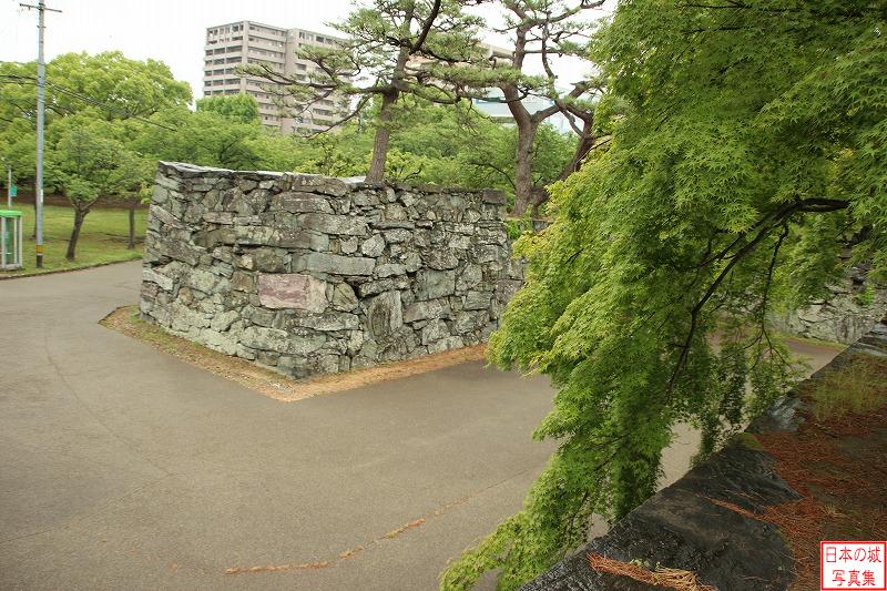 徳島城 太鼓櫓跡 太鼓櫓上から城内側を見る