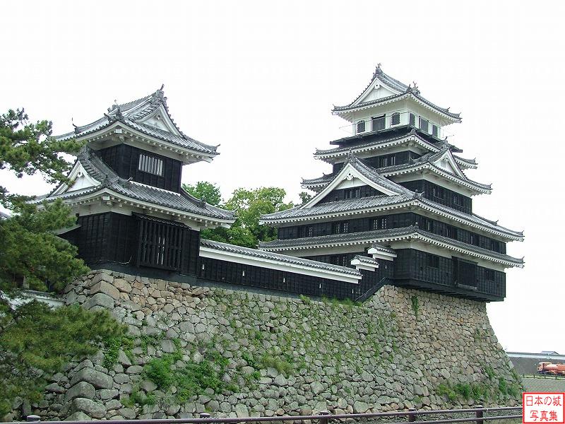 中津城 二の丸 二の丸から見る大鞁櫓(左)と天守(右)