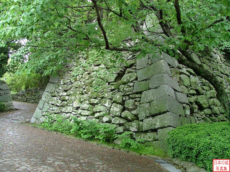 福岡城 二の丸 桐木坂門跡の石垣