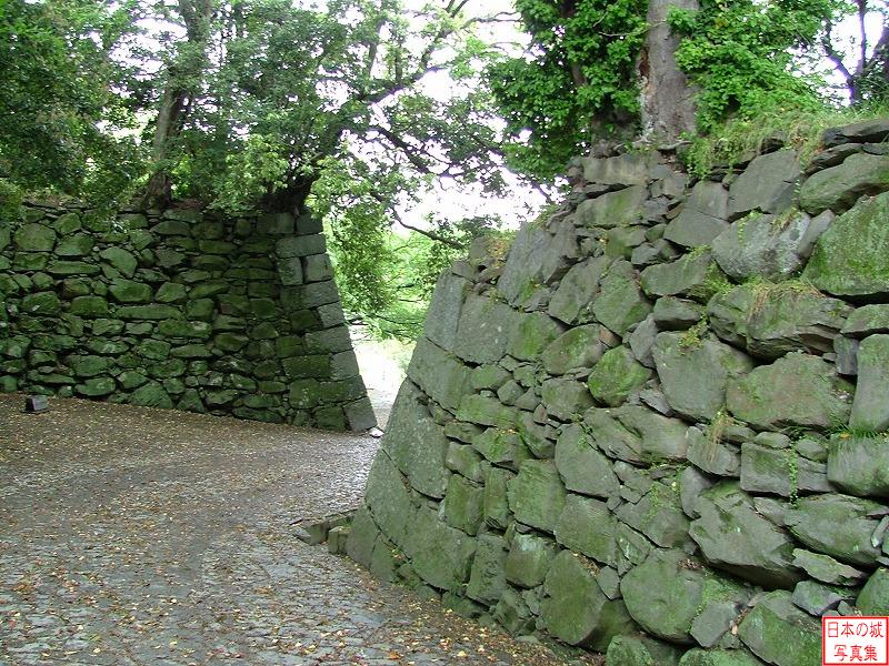 福岡城 二の丸 桐木坂門跡の石垣