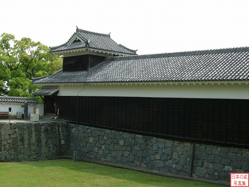 熊本城 宇土櫓を城内側から 宇土櫓から続く櫓。宇土櫓への入口となっている。