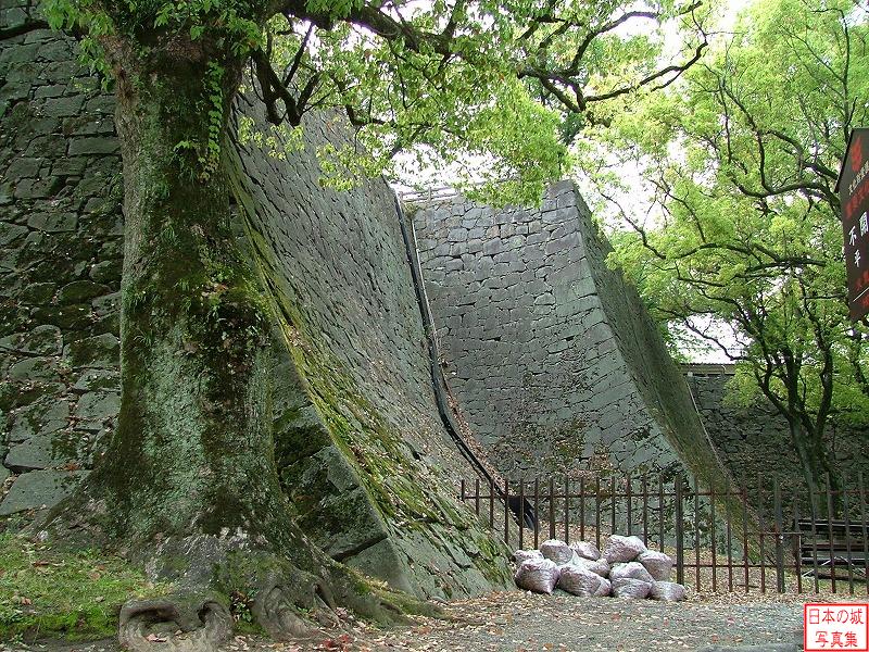 熊本城 不開門 不開門付近の石垣