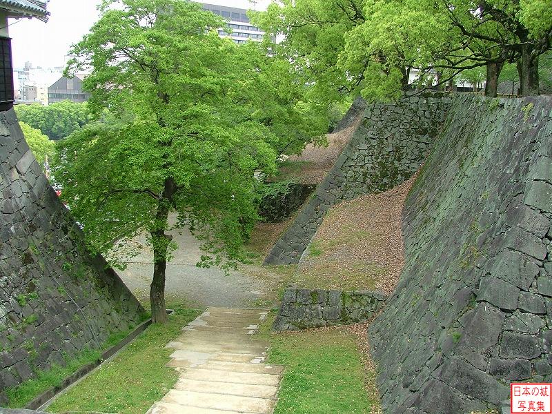 熊本城 東十八間櫓 東十八間櫓脇のようす