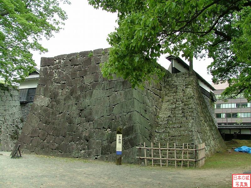 熊本城 須戸口門 平郭櫓脇の石垣。往時には平御櫓が建っていた。