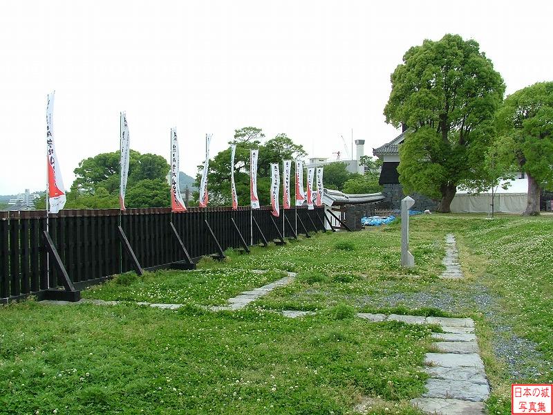 熊本城 奉行丸 奉行丸南辺の御客方御櫓跡。奉行丸では多くの藩士が公務を執っていた。