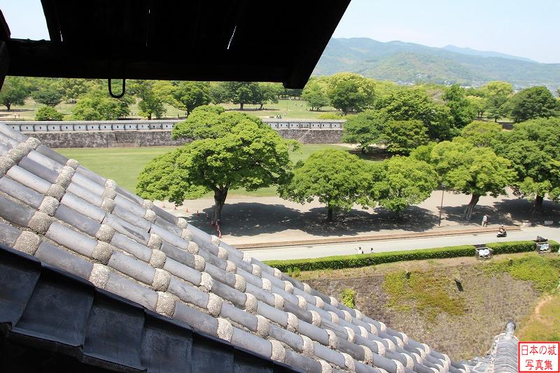 熊本城 宇土櫓内部 宇土櫓から見る西出丸