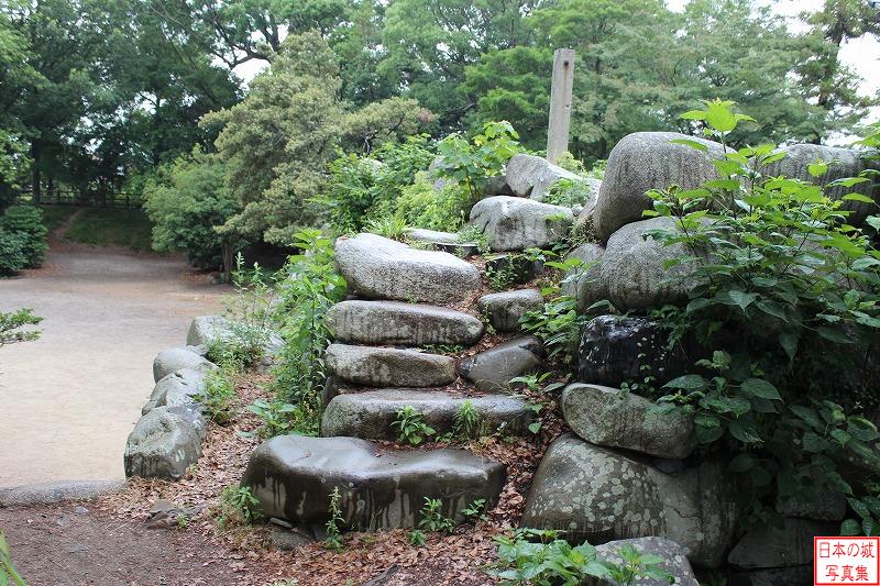 神戸城 天守台石垣 天守台に登る階段