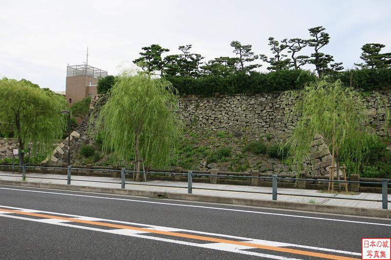 岸和田城 二の丸伏見櫓跡 二の丸西側の石垣