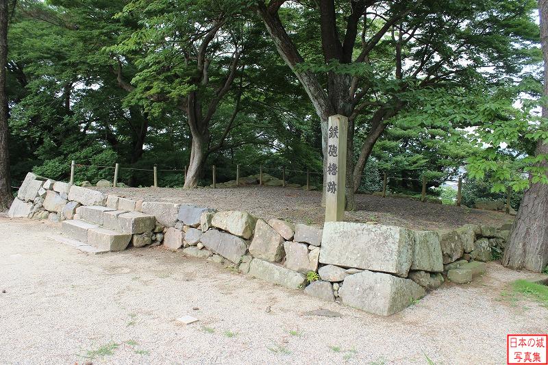 松江城 本丸 鉄砲櫓跡。本丸西側にあった。
