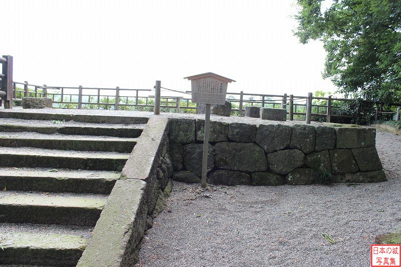 金沢城 本丸 丑寅櫓跡。本丸北東隅にあり、ここに建っていた櫓は宝暦の大火後に再建される事はなかった。