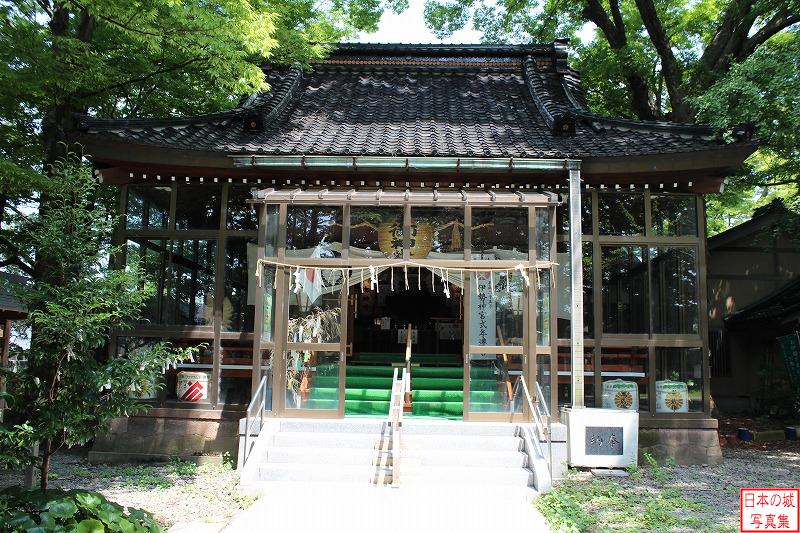 金沢城 移築御殿（中村神社拝殿） 中村神社拝殿。金沢城内の能舞台を移築したもの。江戸時代末の建築。中村神社は金沢市内にある。