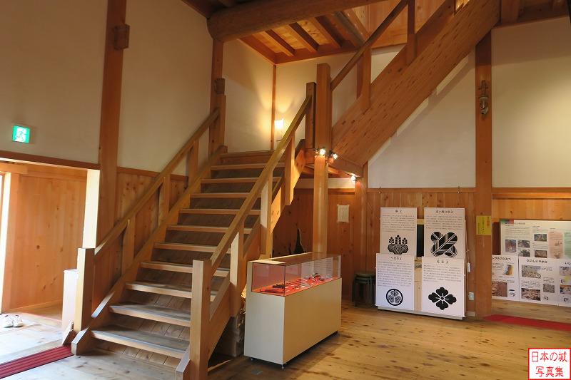 甲府城 稲荷櫓内部 稲荷櫓の二階に登る階段。途中で直角に曲がっている