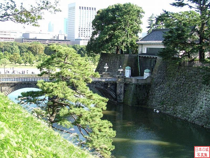 江戸城 二重橋 皇居正門石橋と西の丸大手門