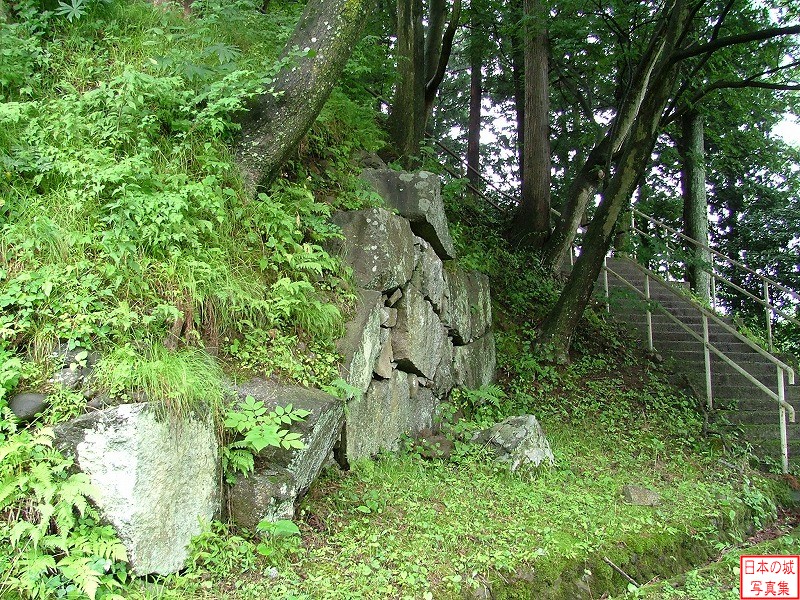 二本松城 搦手門 搦手門脇の石垣