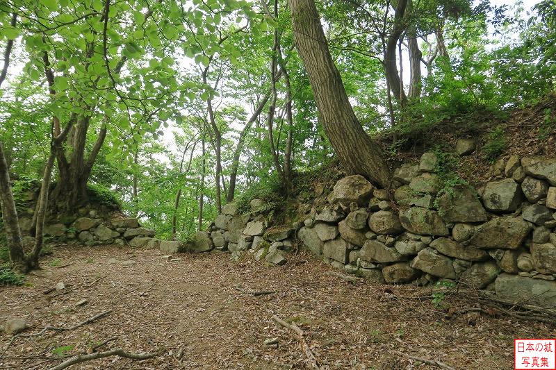 観音寺城 伝池田丸内 石垣が一部低くなっているところがある
