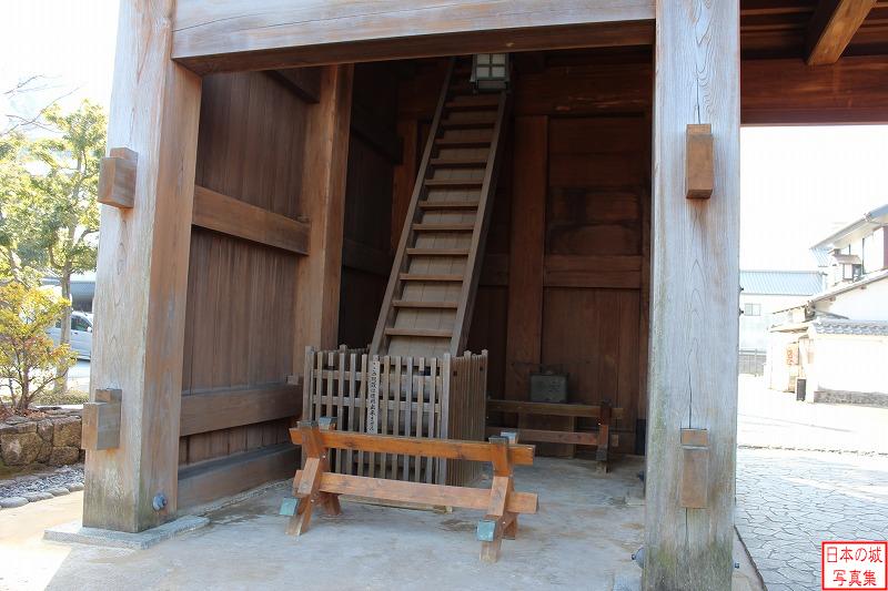 掛川城 大手門 大手門の上部に登る階段