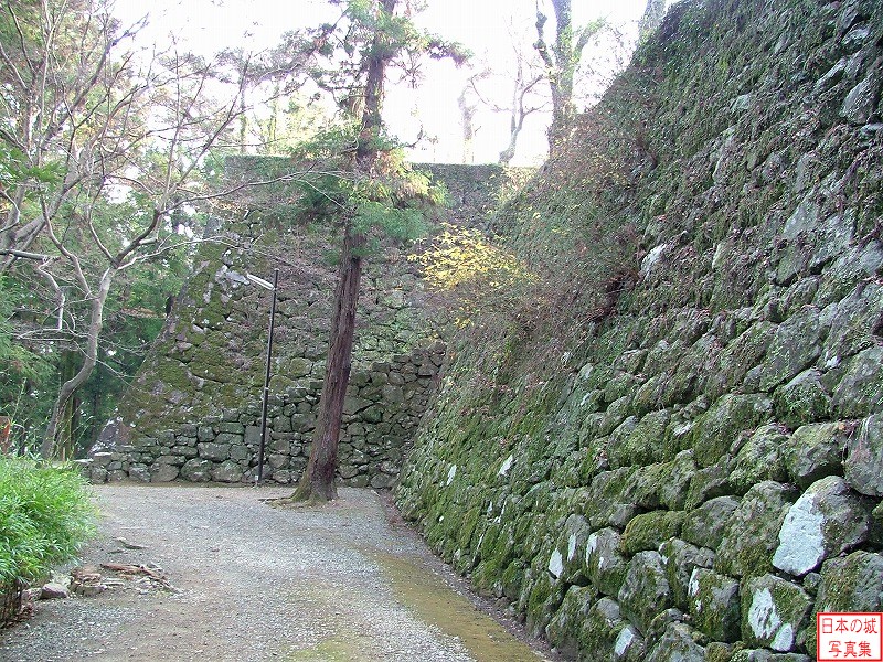 高知城 梅の段 杉の段から梅の段へ登る階段と石垣