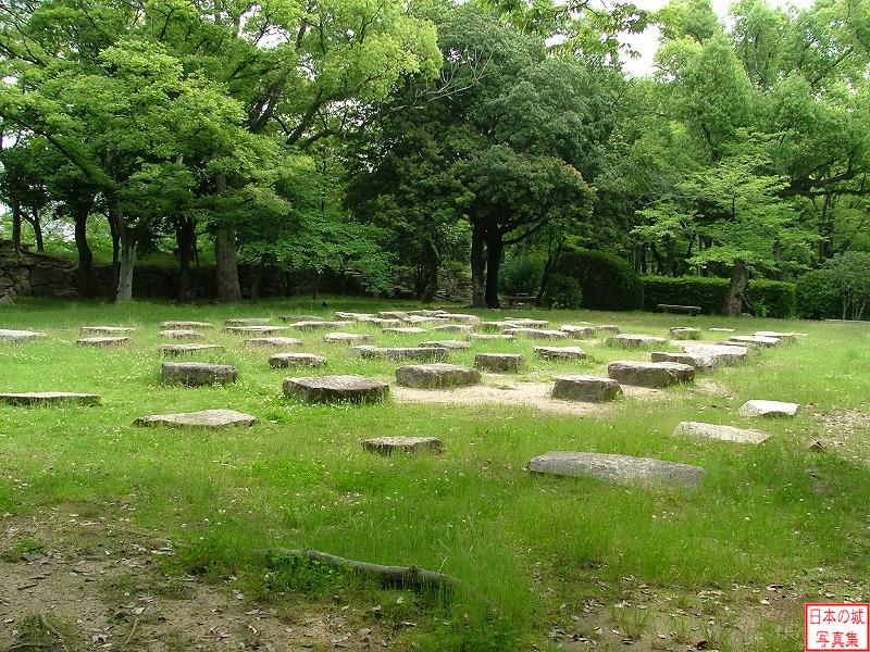 広島城 本丸 本丸に展示されている天守礎石