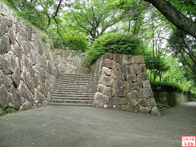 亀居城 本丸 本丸へ登る階段