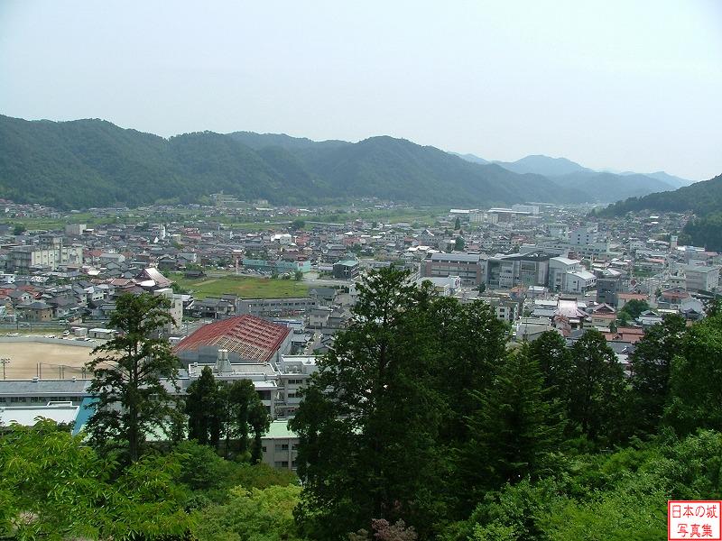 吉田郡山城 清神社 展望台からの眺め