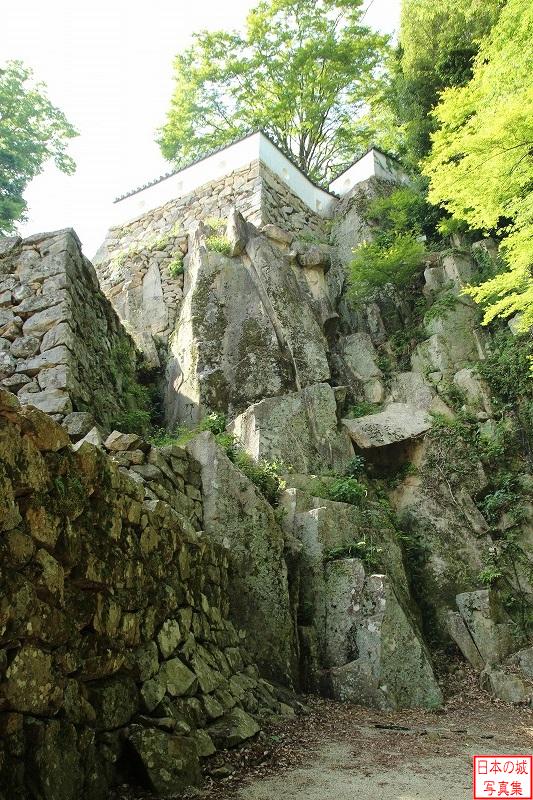 Bicchuu Matsuyama Castle Stone wall on bedrock