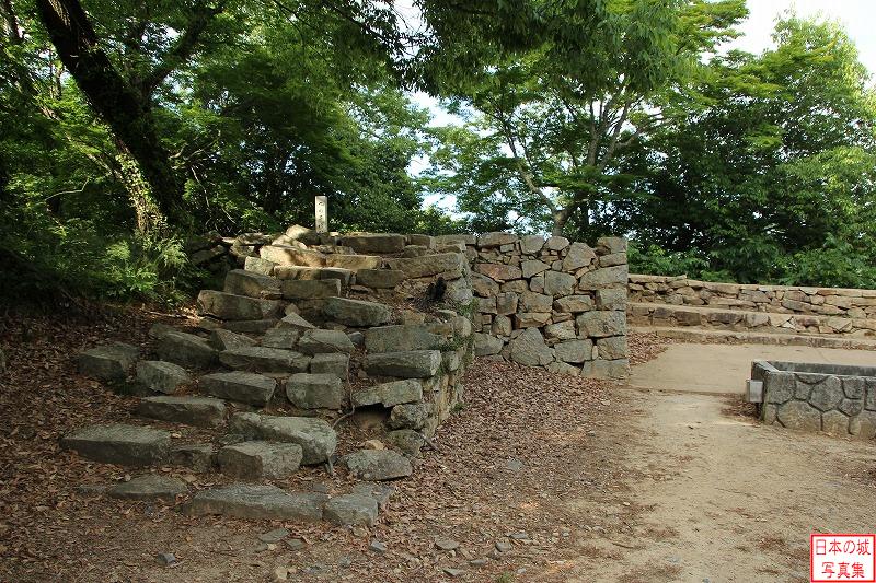 備中松山城 後曲輪 この石垣上にはかつて九の平櫓が建っていた