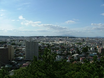 久保田城 御隅櫓からの市内の眺め