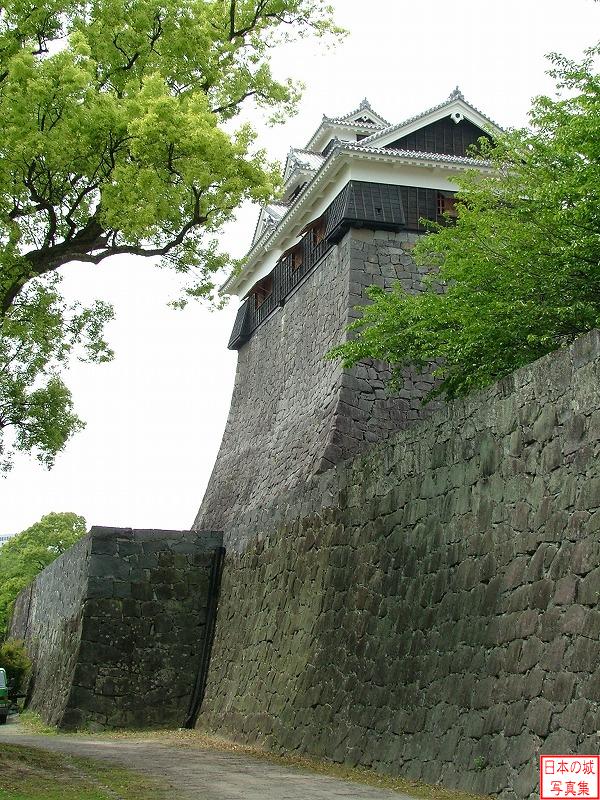 熊本城 飯田丸 五階櫓 竹の丸から見る飯田丸五階櫓南面