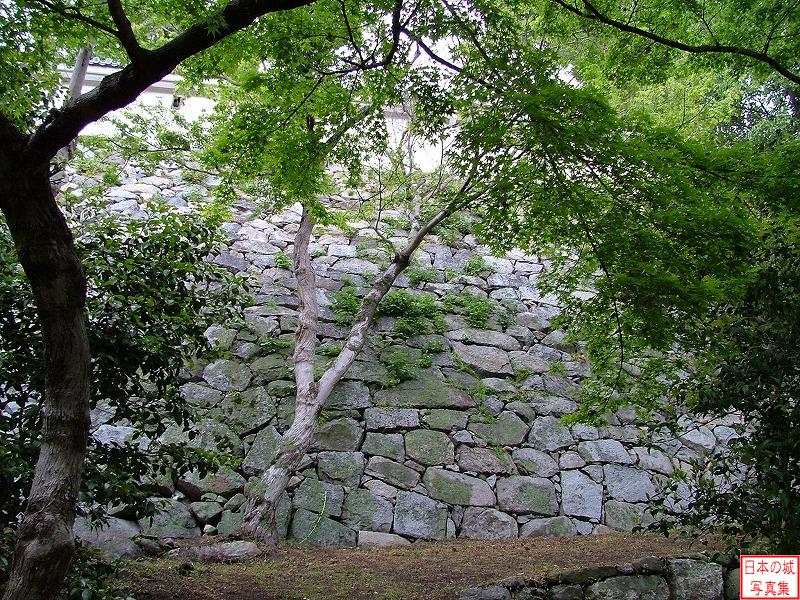 唐津城 石段 城を登る石段脇にある石垣