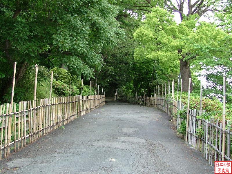延岡城 三の丸 公園入口からの道