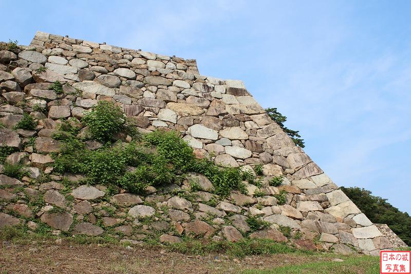 鳥取城 二の丸へ 三の丸から見る石垣