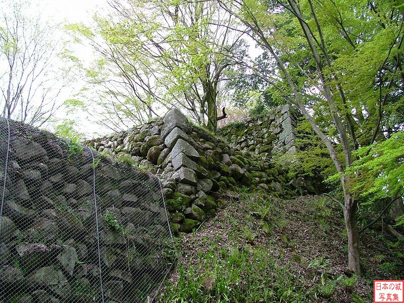 津和野城 三の丸(北側) 東門跡付近右手に見える三段櫓の跡