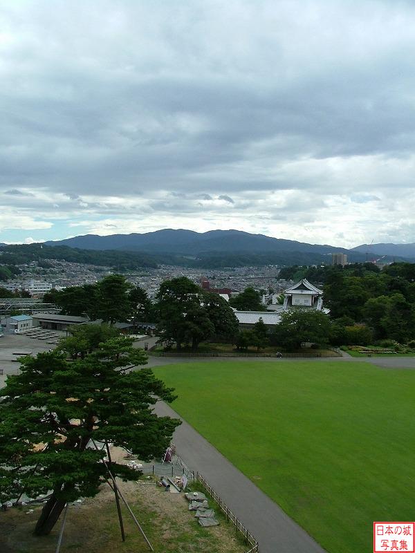 金沢城 菱櫓 菱櫓からの眺め(石川門方面)