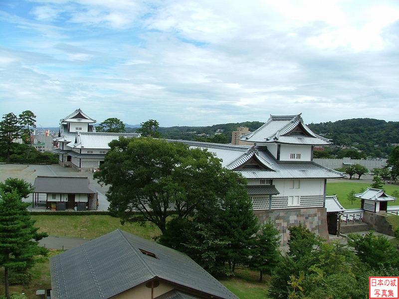 金沢城 本丸 戌亥櫓跡からの二の丸の眺め