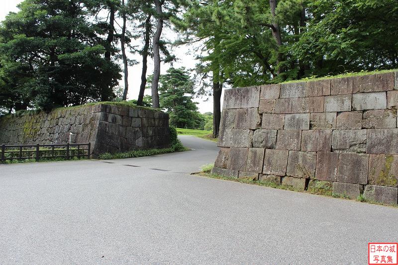 金沢城 二の丸裏口門跡 裏口門跡。ここを入ると二の丸へ。