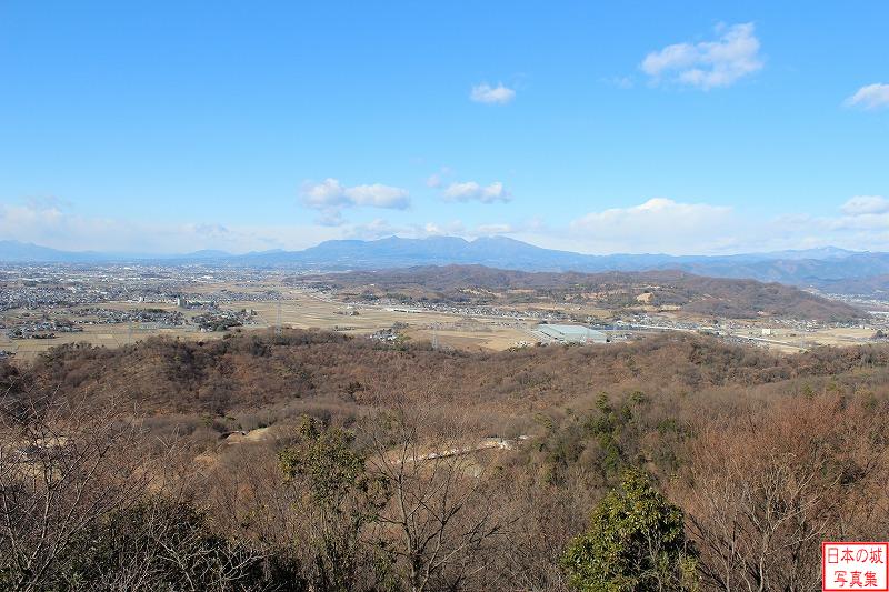 物見台からの眺め。ここからの城下、関東平野の眺めは素晴らしい。