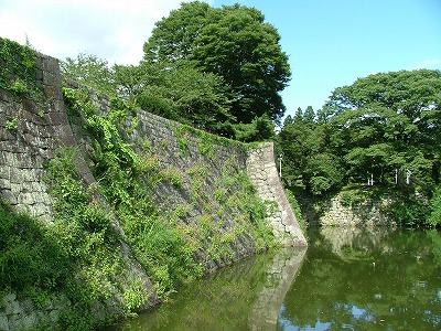 白河小峰城 清水門前の水堀