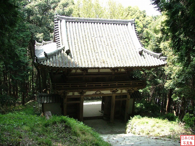 二王門。元亀二年(1571)に甲賀の山中俊好が建立したものを安土城に移築したと伝わる。