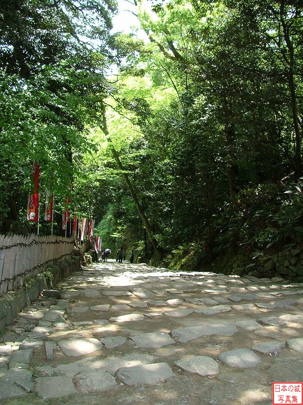 彦根城 表門跡 表門からの登城路を見下ろす