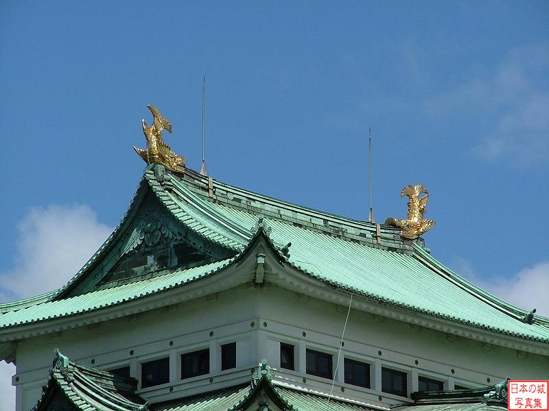 名古屋城 大天守 大天守の金鯱。名古屋城のシンボル的存在である。