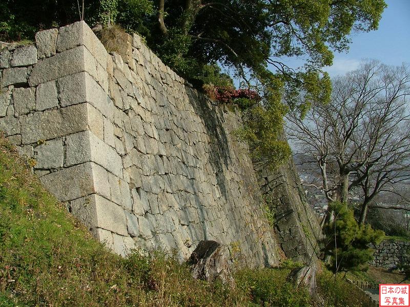 丸亀城 三の丸搦手 栃の木御門跡方面への下り口付近石垣