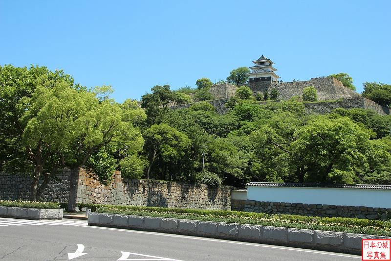 Marugame Castle The high stone wall and base of the main tower
