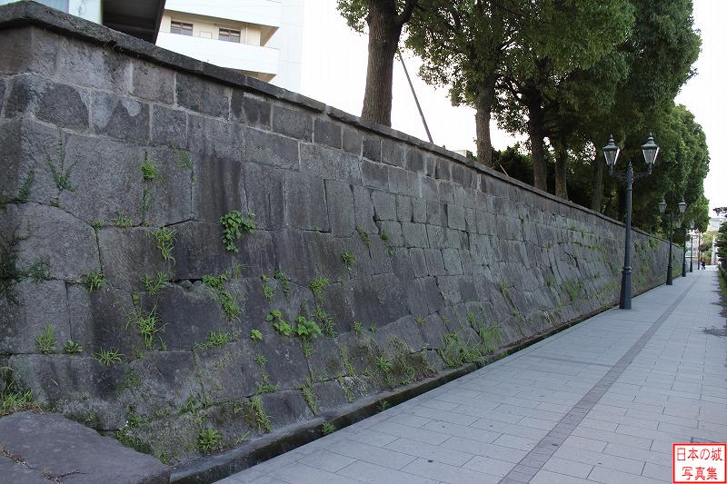 鹿児島城 私学校 石塀が続く