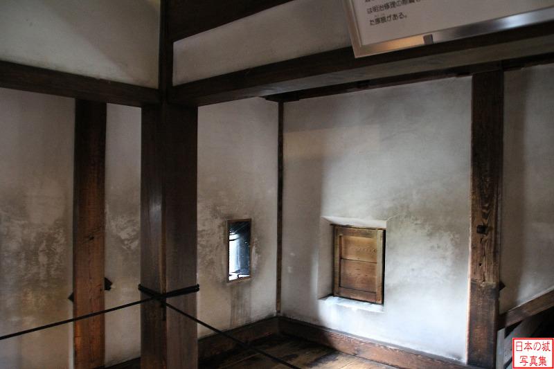 松本城 天守内 天守五階の壁