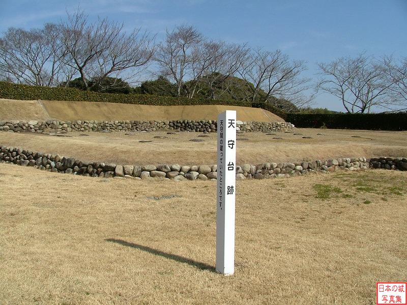 横須賀城 天守台 天守台。低い石積みでできている。