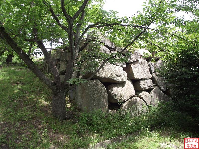 大和郡山城 本丸 白澤門跡付近の石垣。