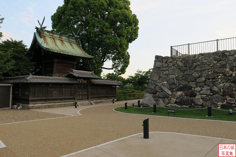 大和郡山城 付櫓台 柳沢神社の裏手に天守台がある